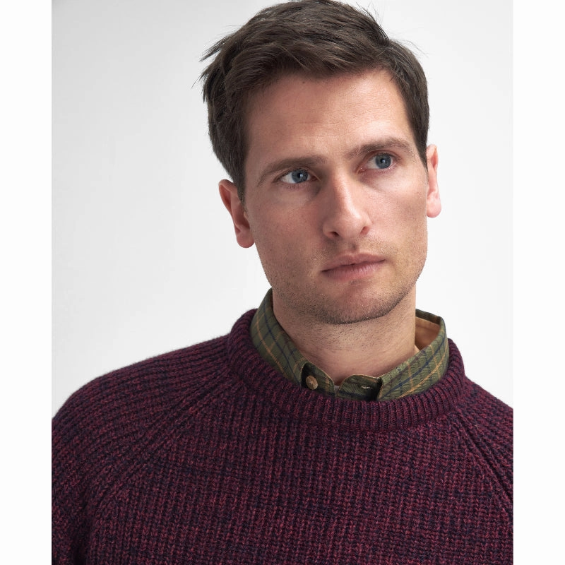Barbour Horseford Lambswool Crew Neck Mens Jumper - Port Hot Discount Deal Trending Hot Picks
