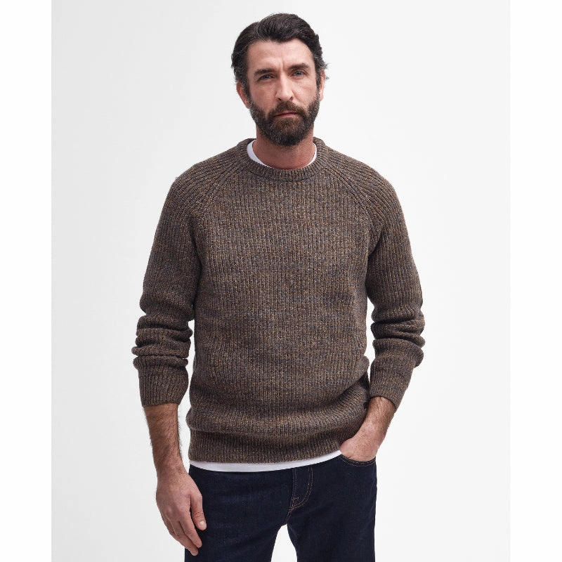 Barbour Horseford Lambswool Crew Neck Mens Jumper - Sandstone Trending Now Discount