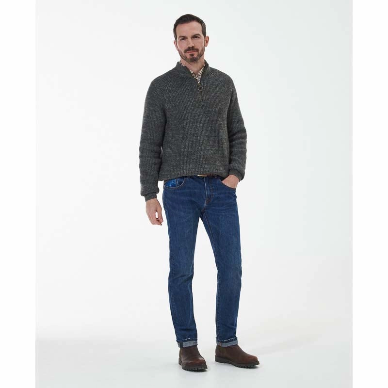 Barbour Horseford Lambswool Half Zip Mens Jumper - Olive Clearance Event