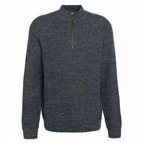 Price Drop Frenzy Barbour Horseford Lambswool Half Zip Mens Jumper - Olive