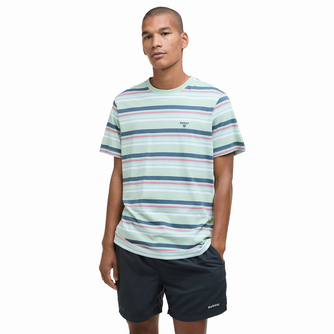 Barbour Houstead Stripe Tailored Fit T-Shirt Pale Apple Limited Stock Hot Deal