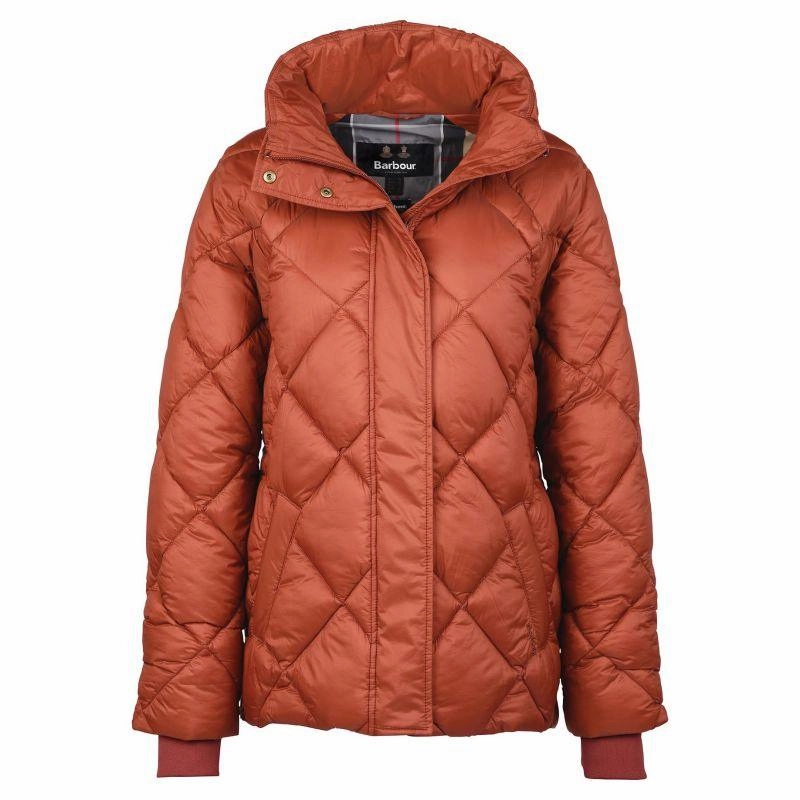 Steal the Deal Now Shop Save Today Barbour Hoxa Ladies Quilted Jacket - Maple/Dress