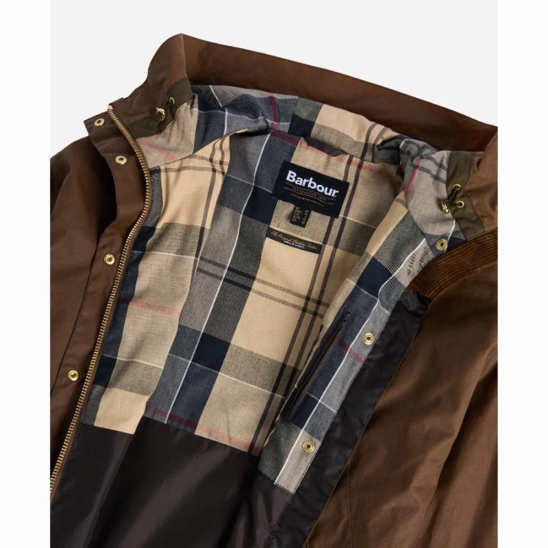 Save Today Only Barbour Inez Ladies Wax Jacket - Tan/Dress Tartan