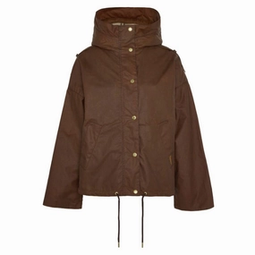 Barbour Inez Ladies Wax Jacket - Tan/Dress Tartan Dont Miss Todays Deal Clearance Event Alert