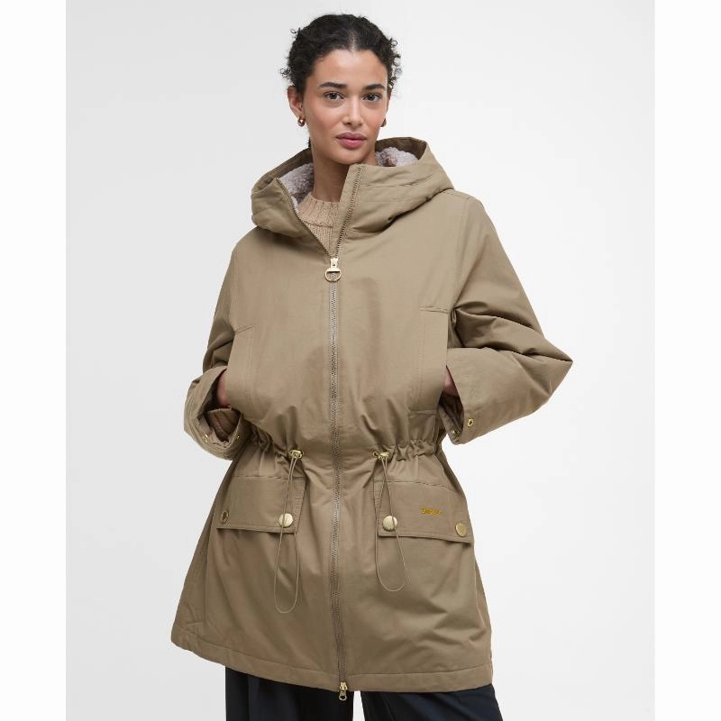 Grab It Now Instant Hot Deal Barbour Inola Ladies Showerproof Jacket - Military Brown/Ancient