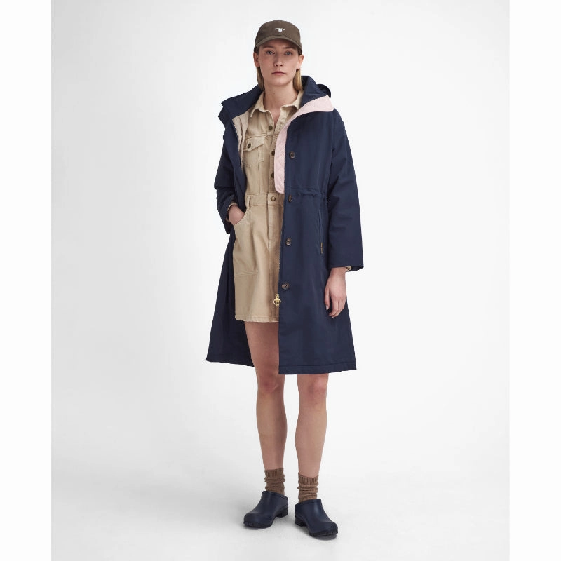 Mega Online Discount Barbour Iris Waterproof Ladies Jacket - Dark Navy/Light Sand/Military Brown