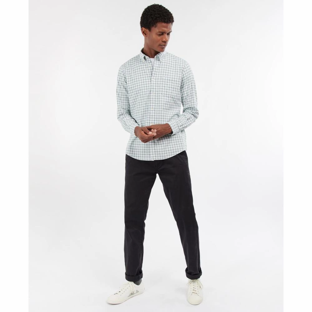 MustShop Sale Barbour Kane Tailored Mens Shirt - Green