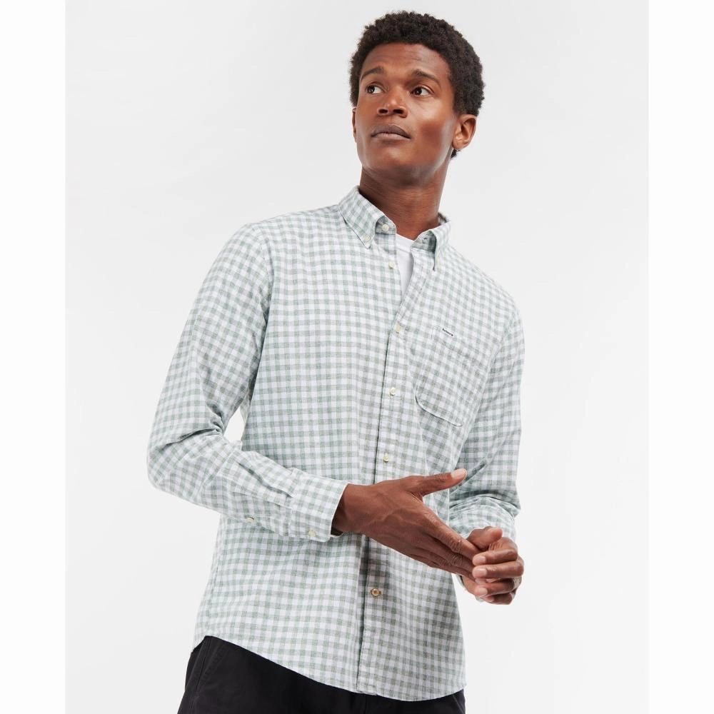 Mega Hot Offer Barbour Kane Tailored Mens Shirt - Green