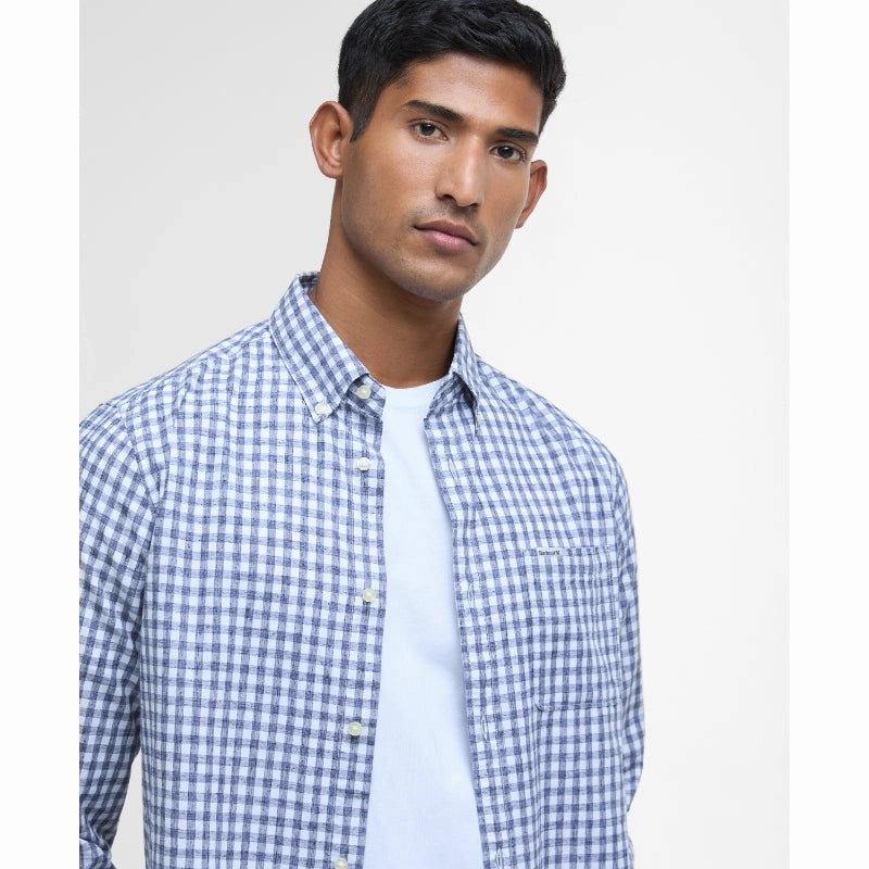 Barbour Kanehill Mens Tailored Fit Shirt - Navy Trending Hot Picks Gift Ideas Galore