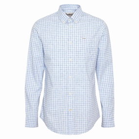Barbour Kanehill Mens Tailored Fit Shirt - Sky Unmissable Deal Today