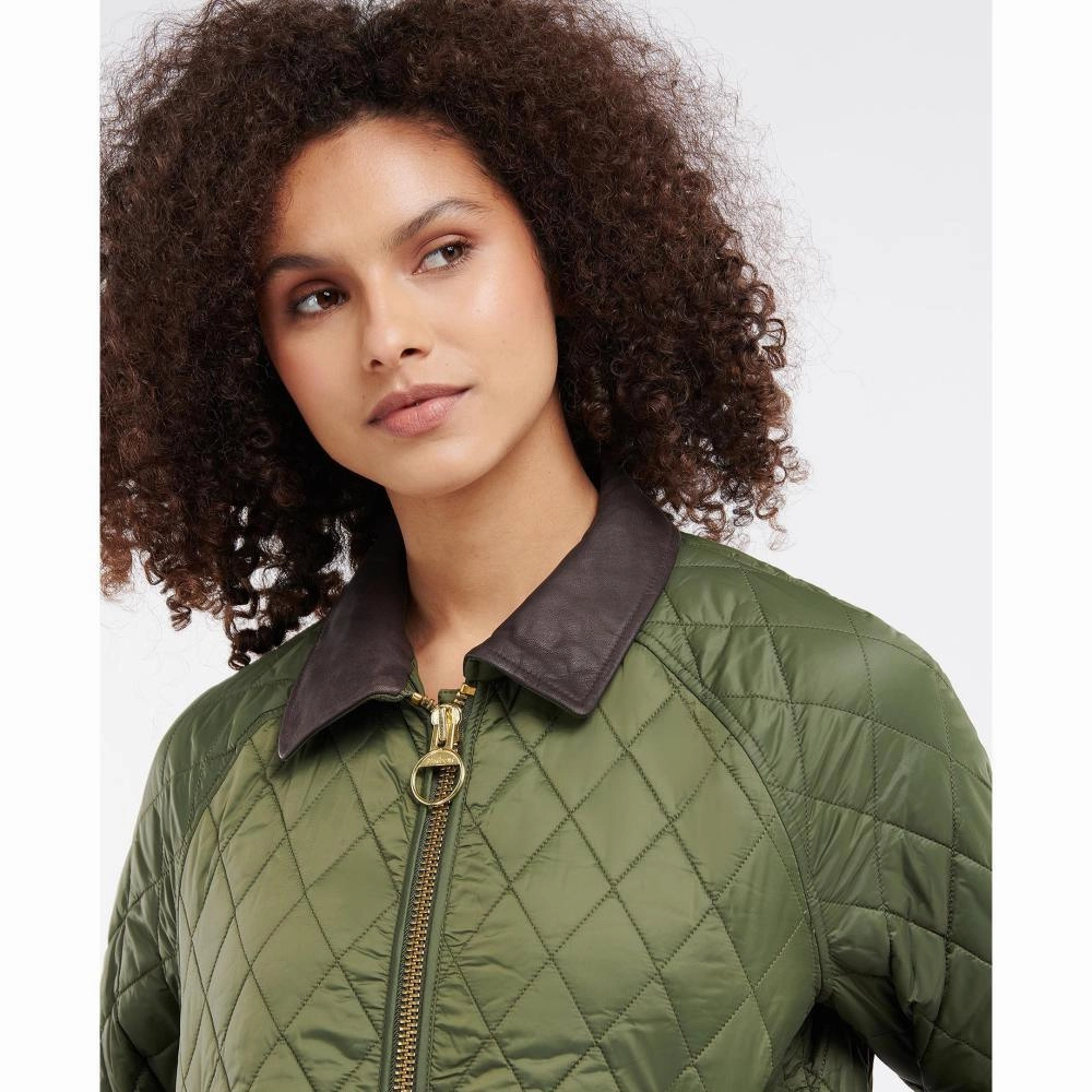 Grab Your Savings Instant Savings Inside Barbour Kelham Ladies Quilted Jacket - Olive/Classic