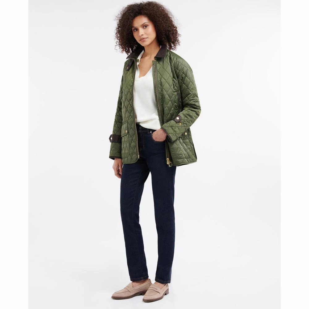 Barbour Kelham Ladies Quilted Jacket - Olive/Classic Instant Deal Today