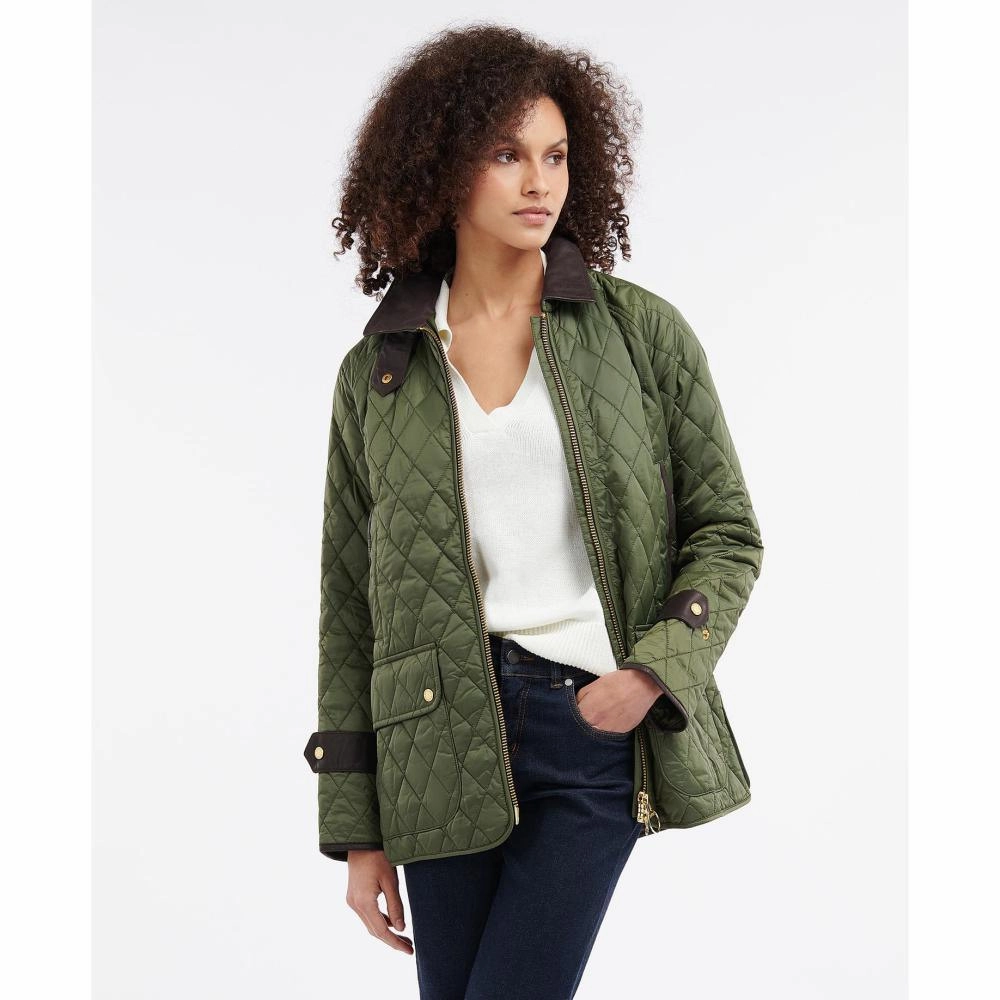 Hot Discount Deal Barbour Kelham Ladies Quilted Jacket - Olive/Classic