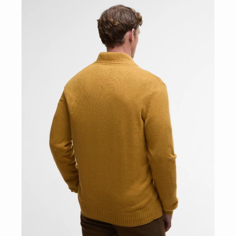 Barbour Kelson Knitted Mens 1/4 Zip Jumper - Copper Online Exclusive Steal