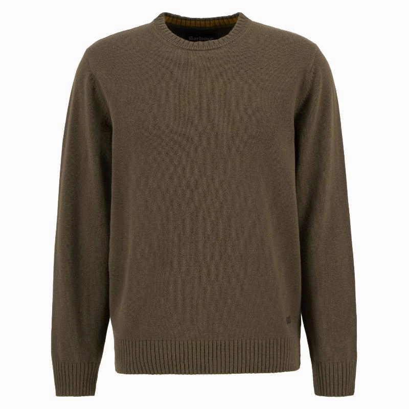 Dont Miss This Offer Barbour Kelson Mens Crew Neck Jumper - Olive