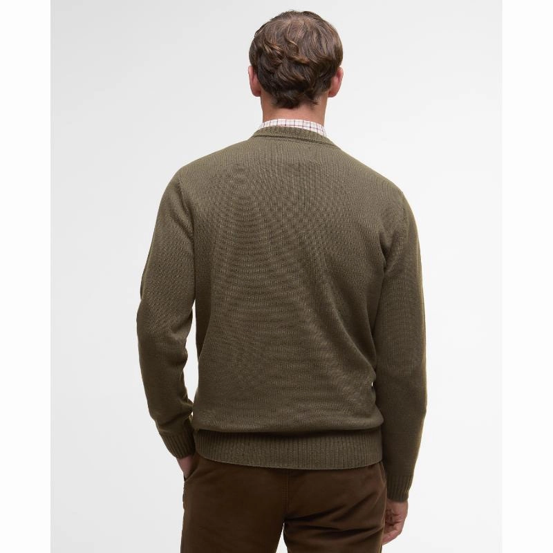 Barbour Kelson Mens Crew Neck Jumper - Olive Shop the Savings Clearance Savings Now