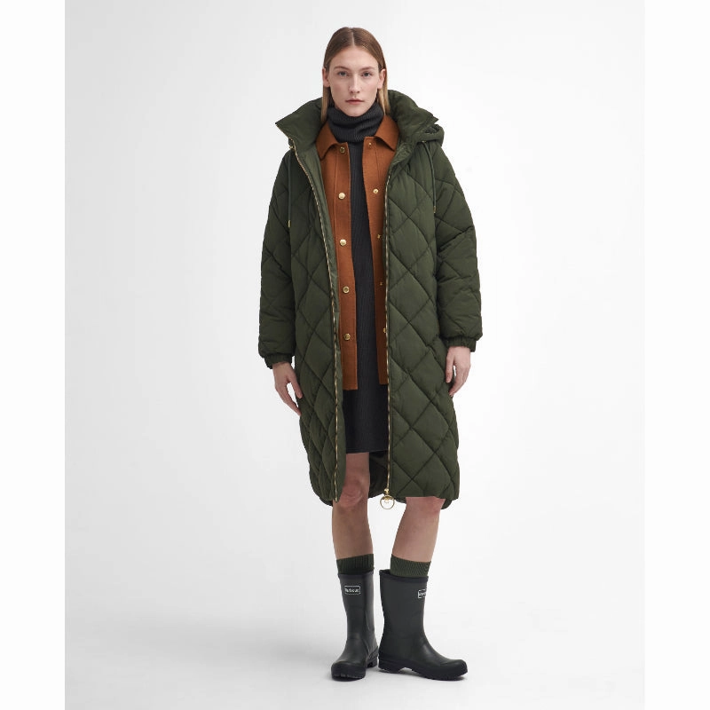 Hot Item Clearance Hot Offer Frenzy Barbour Kirkton Ladies Puffer Jacket - Olive/Ancient