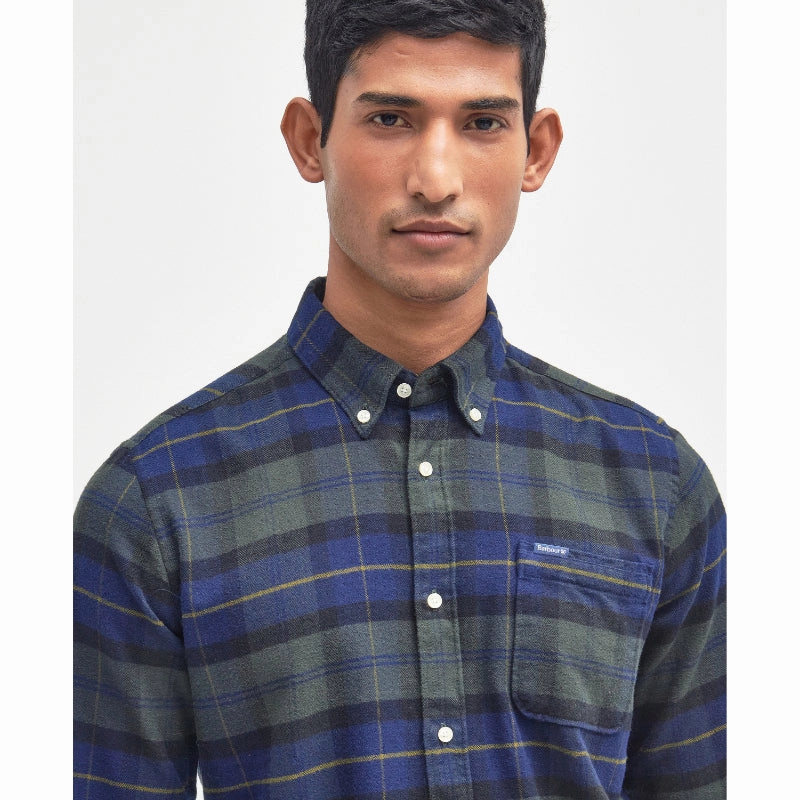 Barbour Kyeloch Mens Tailored Shirt - Olive Night Instant Savings Deal Today Only Steal