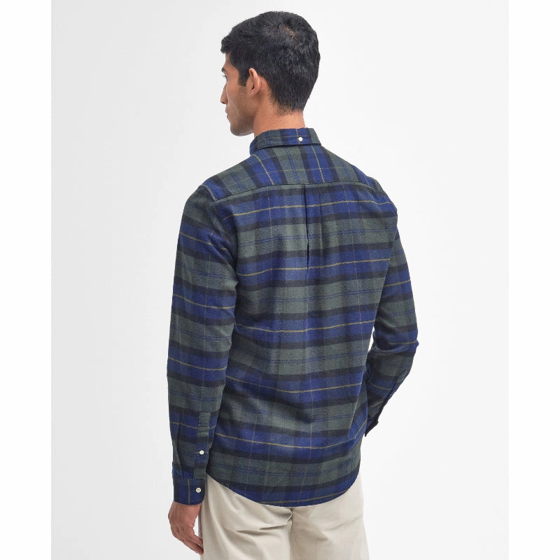 Grab the Deal Now Limited Stock Alert Barbour Kyeloch Mens Tailored Shirt - Olive Night