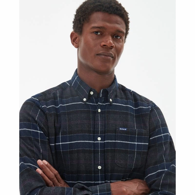 Barbour Kyeloch Tailored Mens Shirt - Black Slate Special Price Today