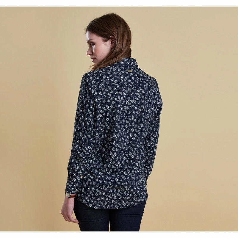 Big Savings Today Barbour Ladies Vyne Shirt - Navy