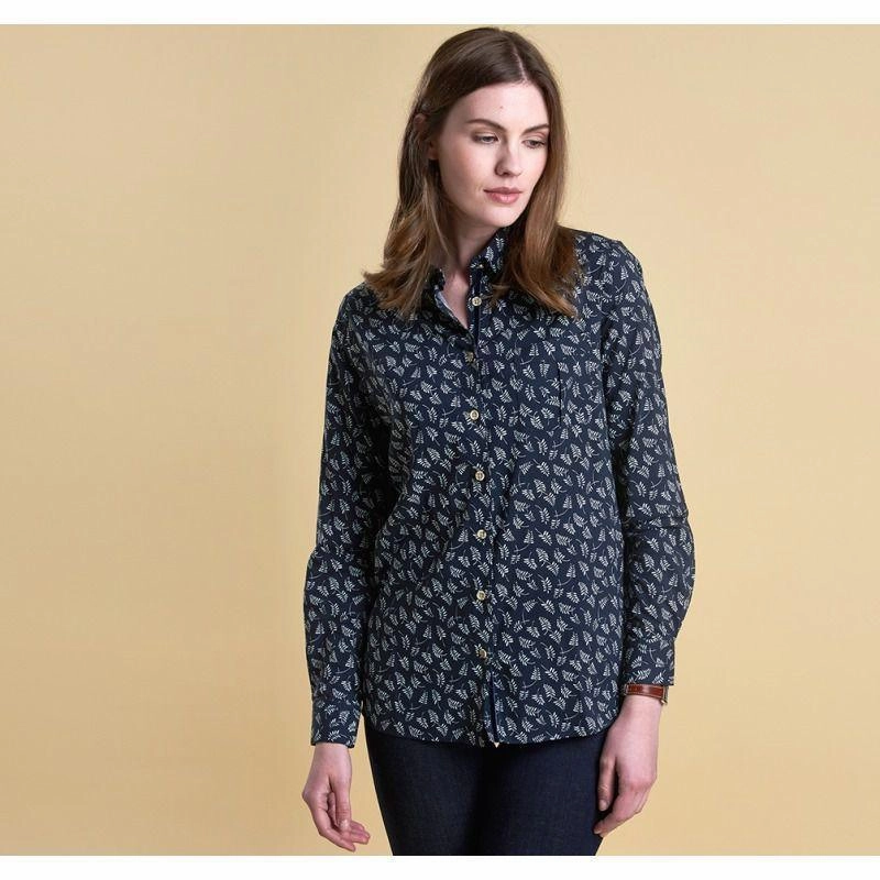 Special Price Offer Deal Frenzy Today Barbour Ladies Vyne Shirt - Navy