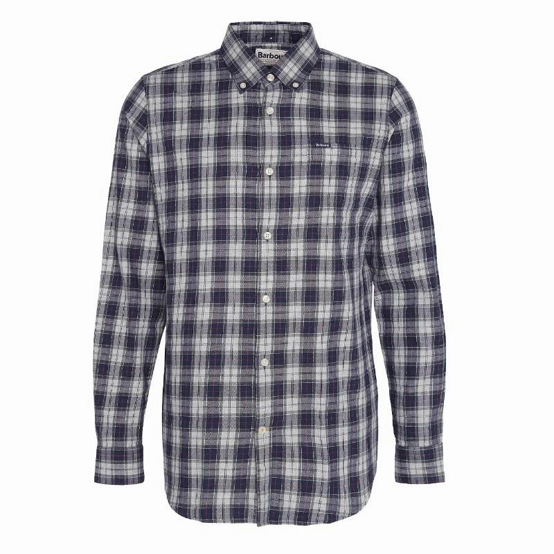 Barbour Lanark Tartan Tailored Mens Shirt -  Blue Granite Hot Pick Online Save Today Event