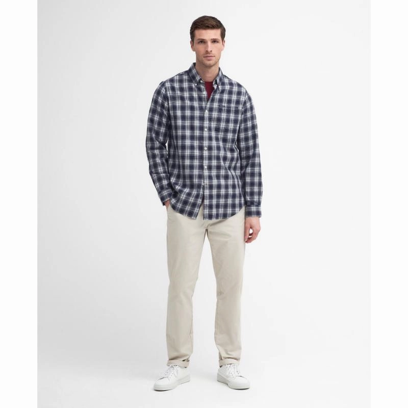 Barbour Lanark Tartan Tailored Mens Shirt -  Blue Granite Limited Offer Alert