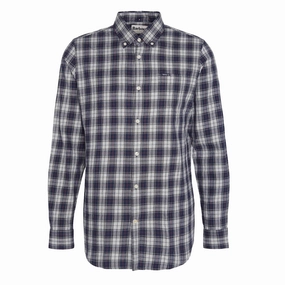 Barbour Lanark Tartan Tailored Shirt Blue Granite MustShop Sale Daily Hot Deal