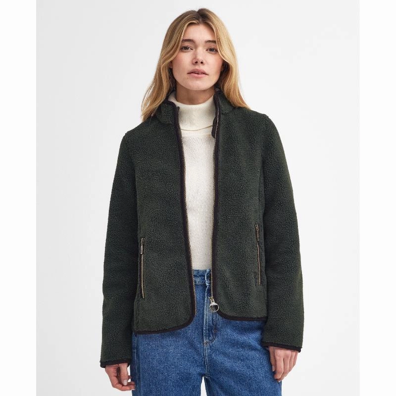 Barbour Laven Ladies Fleece Jacket - Olive/Classic Shop Save Today