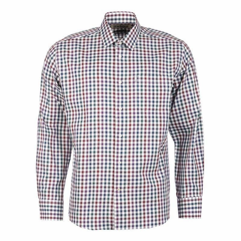 Barbour Lawton Mens Shirt - Plum Trending Now Offer Limited Time Sale