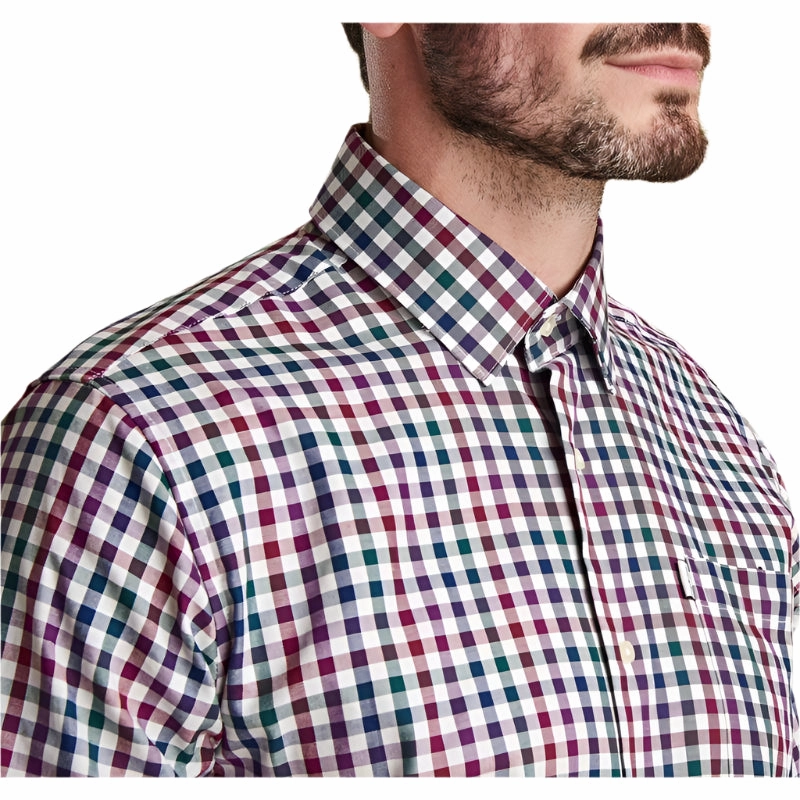 Barbour Lawton Mens Shirt - Plum Limited Stock Offer Limited Time Steal