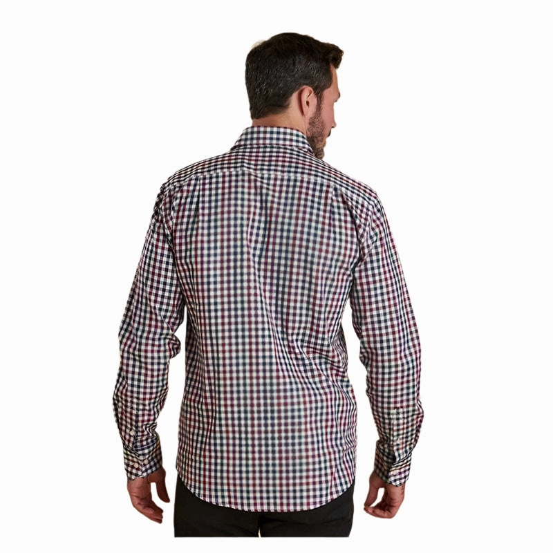 Barbour Lawton Mens Shirt - Plum Price Drop Today Trending Savings Now