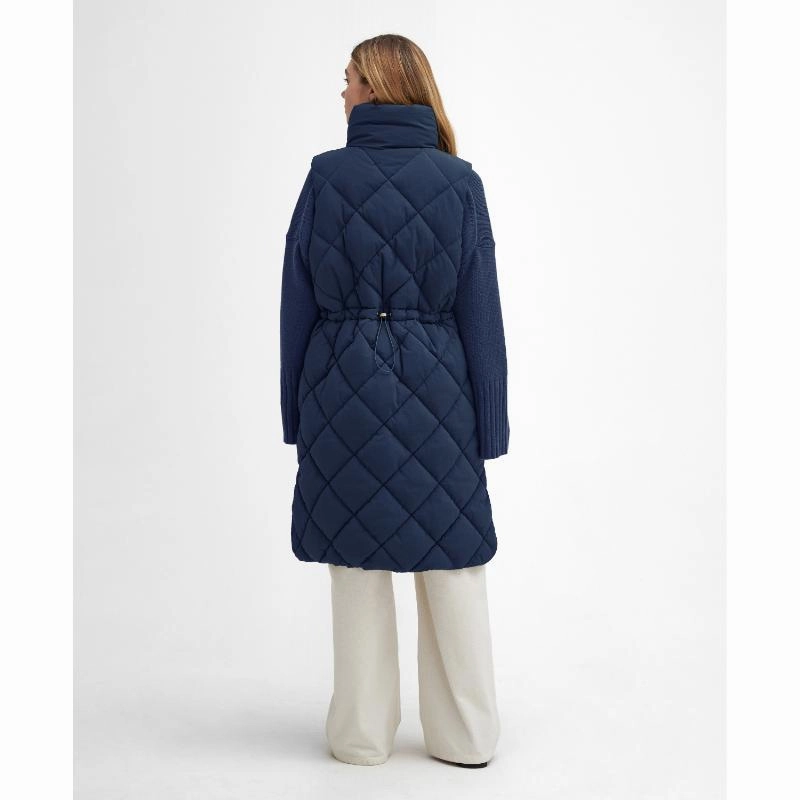 Barbour Leverton Ladies Puffer Gilet - Navy/Classic Best Price Online Trending Hot Picks