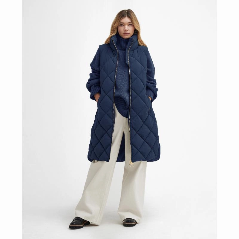 Barbour Leverton Ladies Puffer Gilet - Navy/Classic Today Only Discount Alert Best Price Today