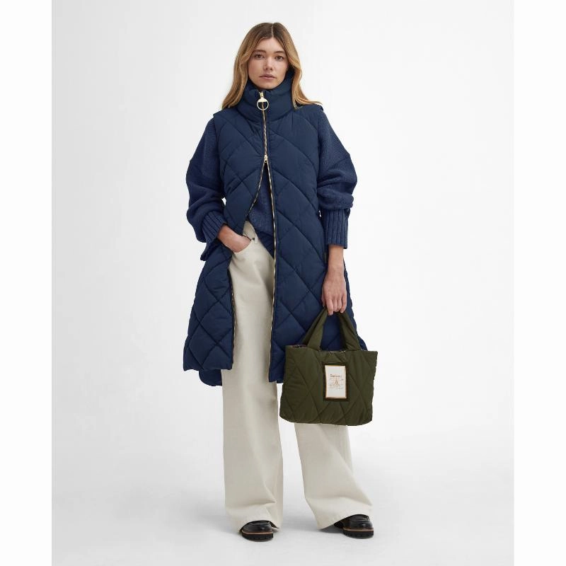 Dont Miss These Savings Barbour Leverton Ladies Puffer Gilet - Navy/Classic