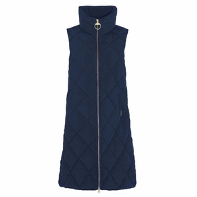 Big Savings Alert Barbour Leverton Ladies Puffer Gilet - Navy/Classic