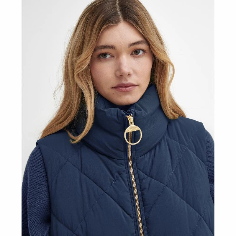 Barbour Leverton Ladies Puffer Gilet - Navy/Classic Special Price Today Big Savings Event
