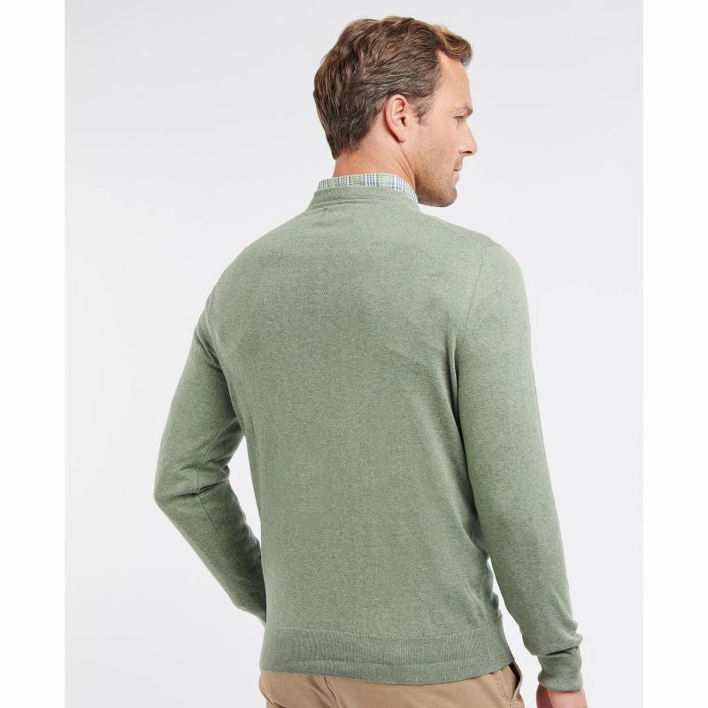 Limited Edition Offer Barbour Light Cotton Crew Neck Mens Jumper - Light Moss