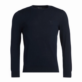 Clearance Event Daily Deal Frenzy Barbour Light Cotton Crew Neck Mens Jumper - Navy