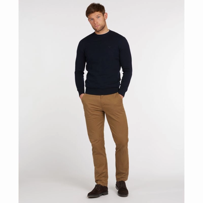 Barbour Light Cotton Crew Neck Mens Jumper - Navy Limited Time Sale Online Exclusive Steal