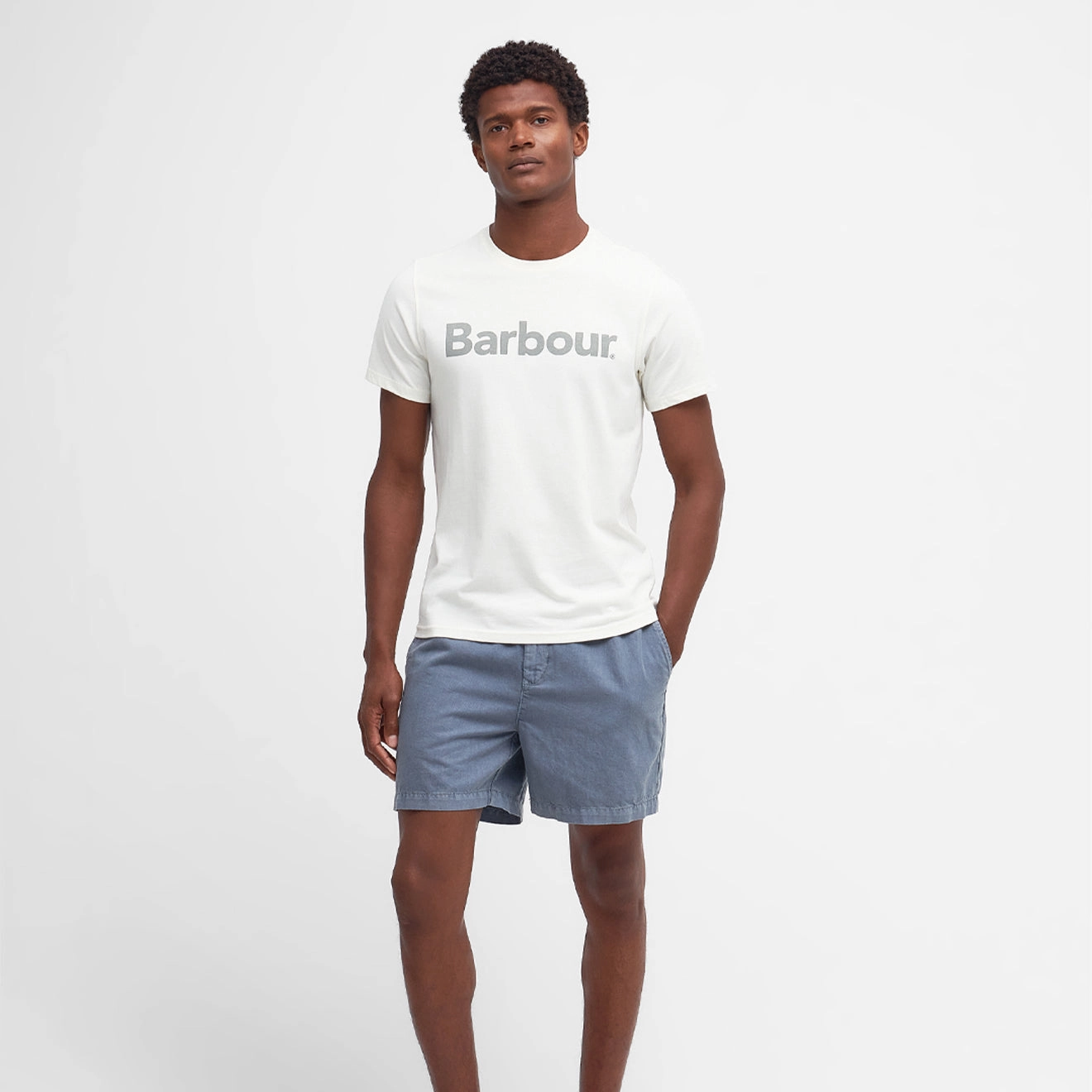 Barbour Logo T-Shirt Ecru Special Price Today Shop Grab Savings