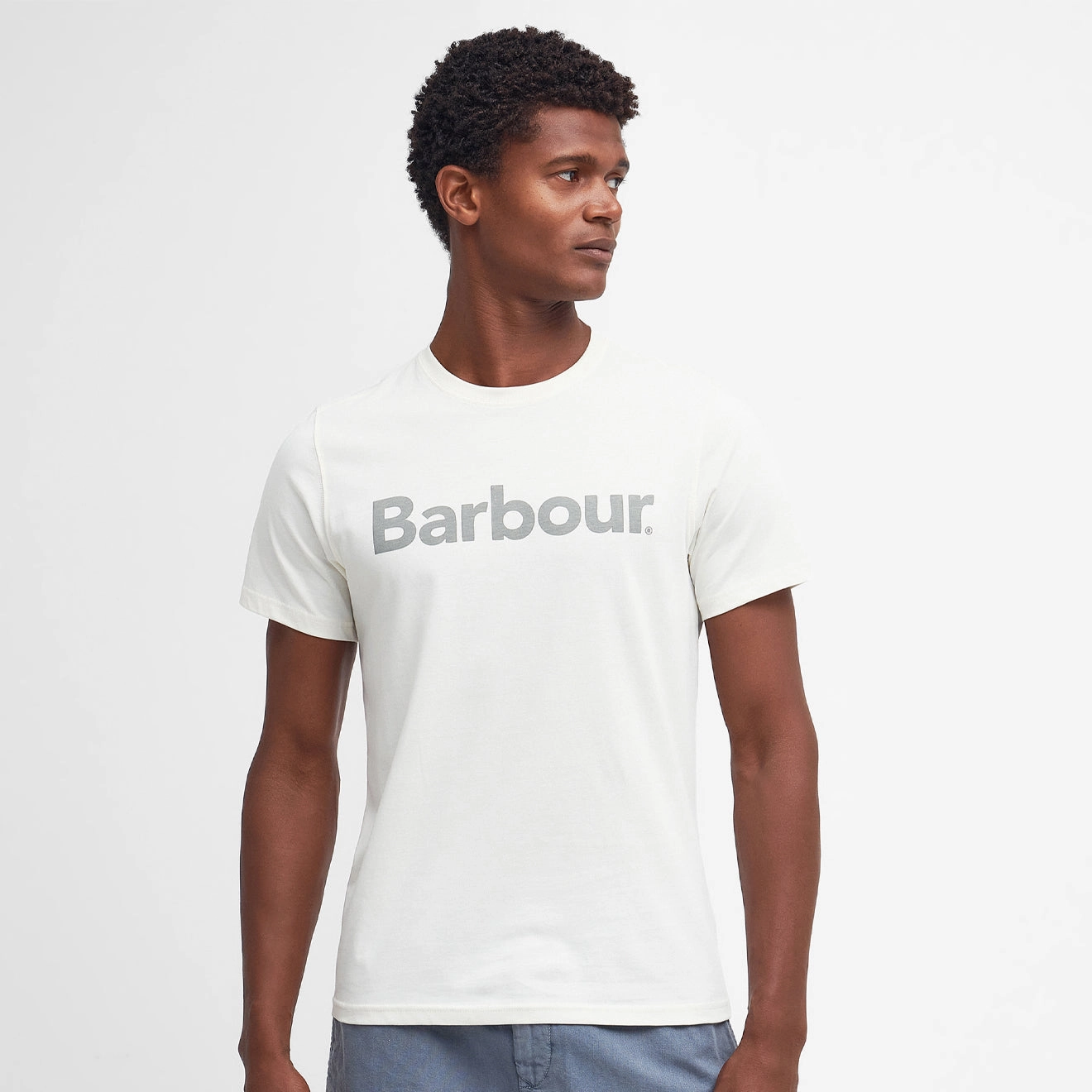 Barbour Logo T-Shirt Ecru Big Price Drop