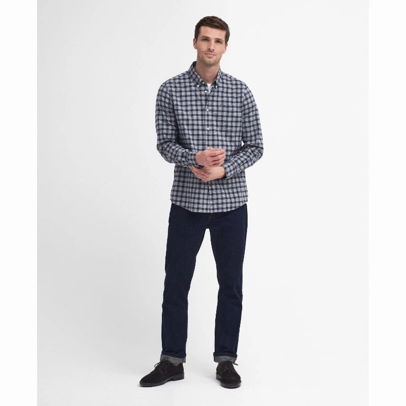 Barbour Lomond Tailored Mens Shirt - Blue Granite Deal Frenzy Today Big Sale Today
