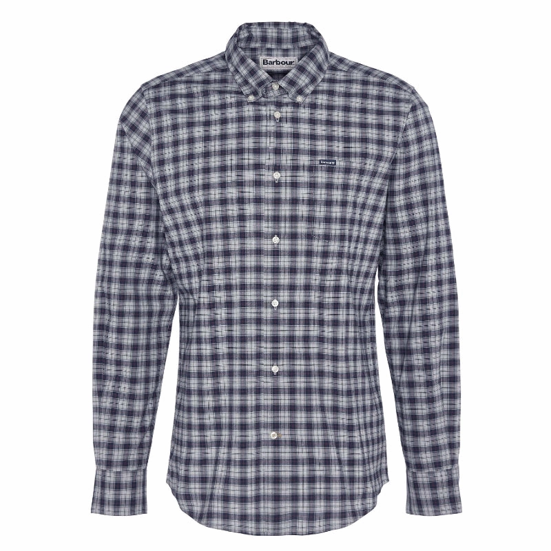 Barbour Lomond Tailored Mens Shirt - Blue Granite Limited Stock Deals Grab It Now