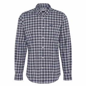 Barbour Lomond Tailored Mens Shirt - Blue Granite Limited Stock Deals Grab It Now