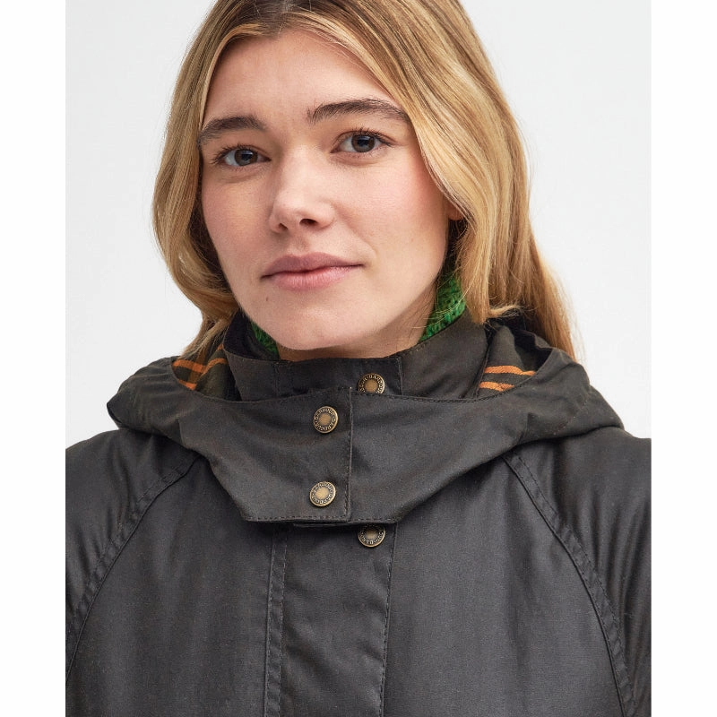Barbour Long Cannich Ladies Wax Coat - Olive/Classic Dont Miss Out Hot Picks Today