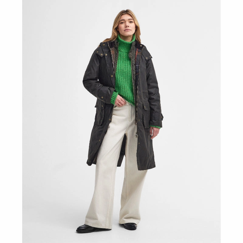 Barbour Long Cannich Ladies Wax Coat - Olive/Classic Last Chance Offer