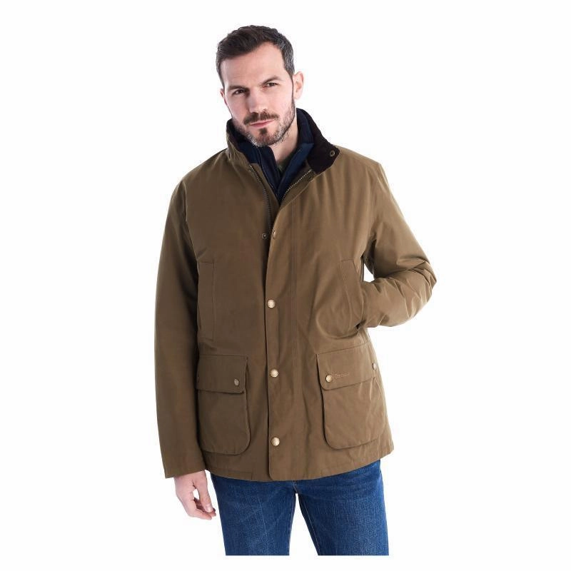 Barbour Lorton Waterproof Mens Jacket - Dark Sand Flash Deal Today
