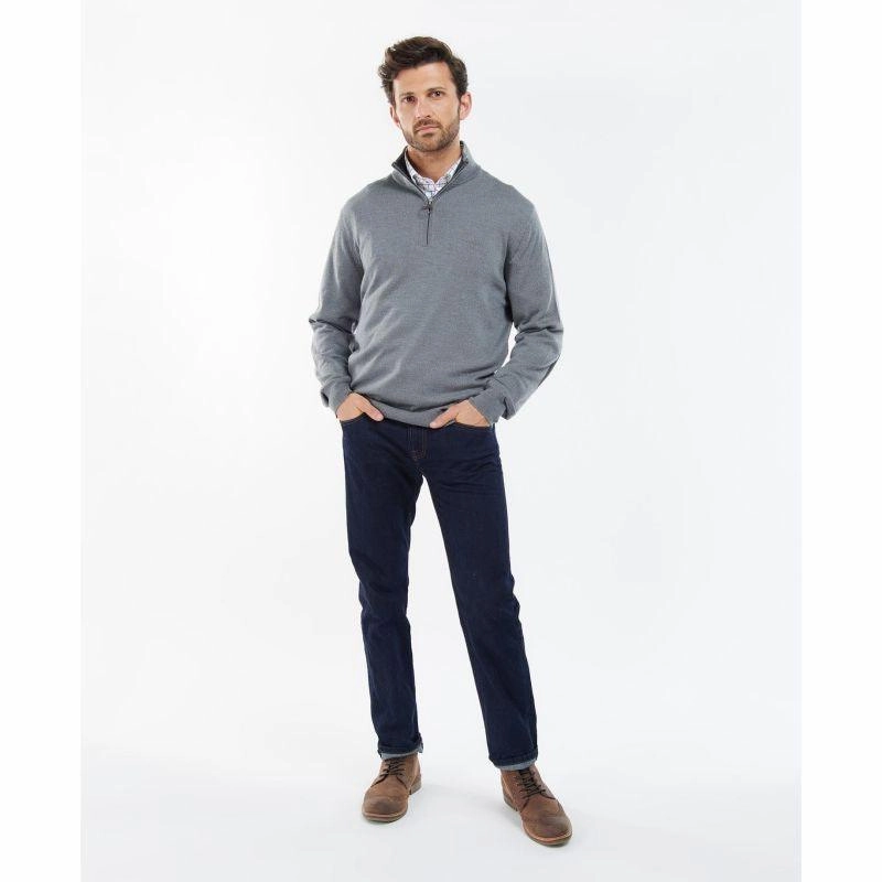 GiftWorthy Sale Shop Now Save Barbour Loyton Merino Mens 1/4 Zip Jumper - Grey Marl